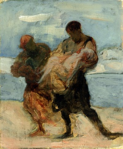 Die Rettung, ca. 1870 von Honoré Daumier